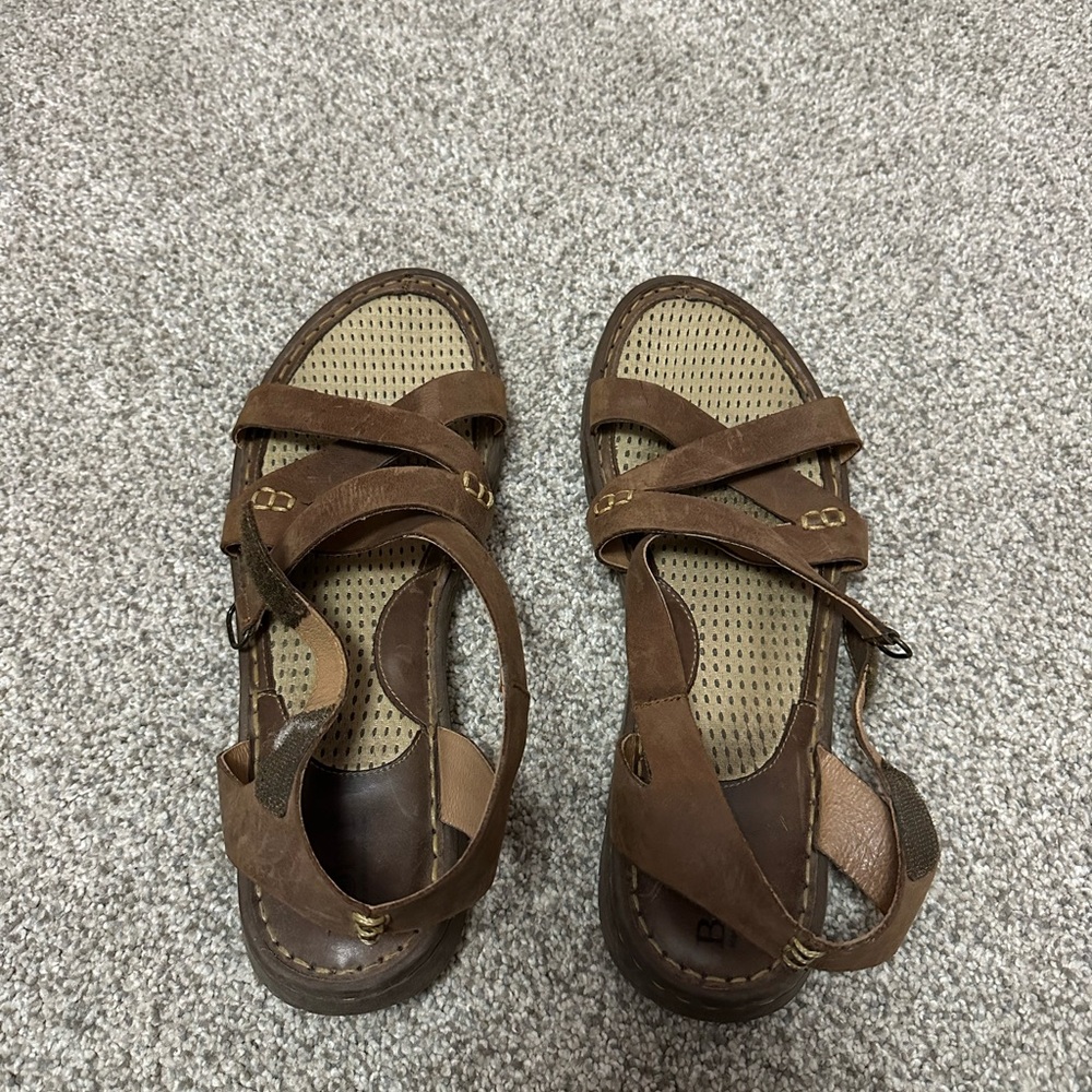 Born Brown Strappy Comfort Sandals